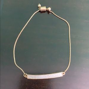 gold and white glitter bar bracelet
